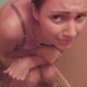 An attractive, brunette girl records herself pissing and straining to take a shit while sitting on a toilet. No poop can be seen under the toilet paper. About 5 minutes.